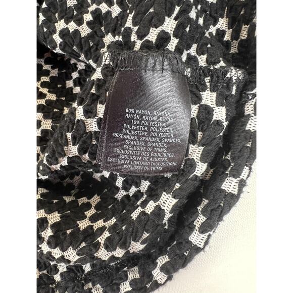 9H15 S'CL Sweater Womens XL Black White Textured Short Sleeve Knit Pullover Top - Picture 5 of 7